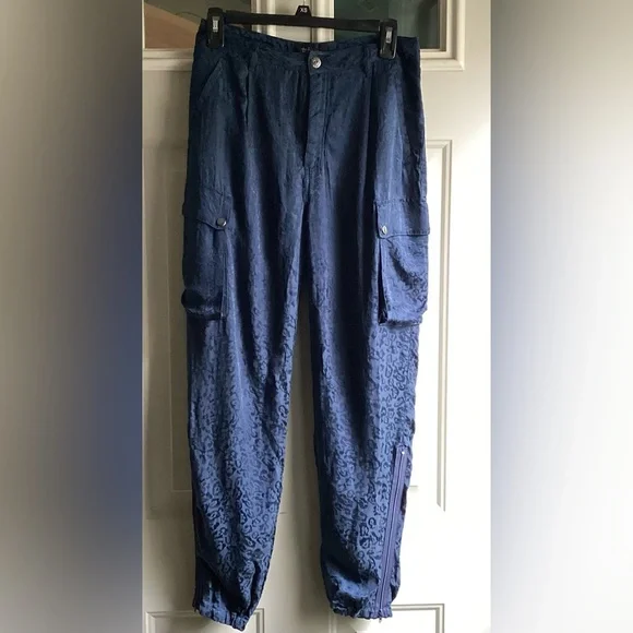 Johnny Was NWT Kiarra Pant Women'sSize 2Navy Blue Cargo Joggers